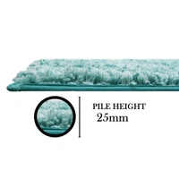 LUXE HOME INTERNATIONAL Bathmat Hawaii Microfiber 2500 GSM Anti-Skid ( Aqua , 45 Cm x 75 Cm , Pack of 1 ) - 45x75 cm, Aqua