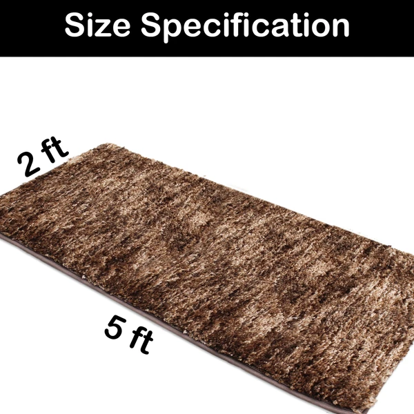 LUXE HOME INTERNATIONAL Runner Hawaii Microfiber 2500 GSM Anti-Skid ( Rock Brown , 2 Ft x 5 Ft , Pack of 1 ) - 2x5 Ft, Rock Brown