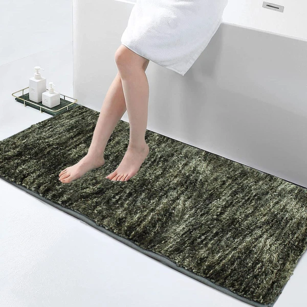 LUXE HOME INTERNATIONAL RunnerHawaiiMicrofiber2500GSMAnti-Skid(HunterGreen,2Ftx5Ft,Packof1) - Hunter Green