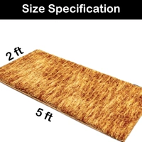 LUXE HOME INTERNATIONAL Runner Hawaii Microfiber 2500 GSM Anti-Skid ( Gold , 2 Ft x 5 Ft , Pack of 1 ) - 2x5 Ft, Gold
