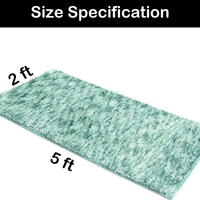 LUXE HOME INTERNATIONAL Runner Hawaii Microfiber 2500 GSM Anti-Skid ( Aqua , 2 Ft x 5 Ft , Pack of 1 ) - 2x5 Ft, Aqua