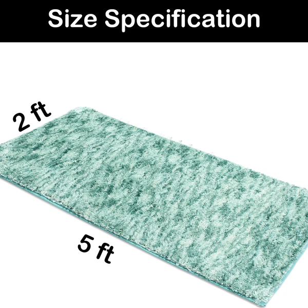 LUXE HOME INTERNATIONAL Runner Hawaii Microfiber 2500 GSM Anti-Skid ( Aqua , 2 Ft x 5 Ft , Pack of 1 ) - 2x5 Ft, Aqua