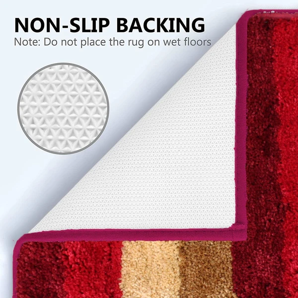 LUXE HOME INTERNATIONAL Bathmat Jaricho Microfiber 2500 GSM Anti-Skid ( 40Cm x 60Cm , Cherry , Pack of 1 ) - Cherry