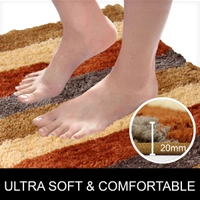 LUXE HOME INTERNATIONAL Bathmat Jaricho Microfiber 2500 GSM Anti-Skid ( 40Cm x 60Cm , Cinnamon , Pack of 2 ) - 40x60 cm, Chinnamon