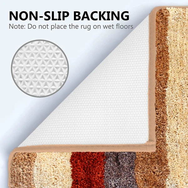 LUXE HOME INTERNATIONAL Bathmat Jaricho Microfiber 2500 GSM Anti-Skid ( 40Cm x 60Cm , Cinnamon , Pack of 2 ) - Cinnamon