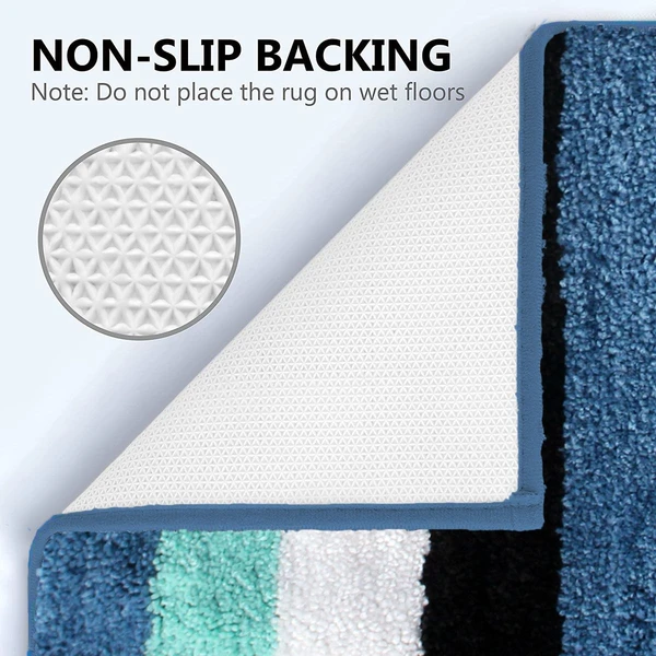 LUXE HOME INTERNATIONAL Bathmat Jaricho Microfiber 2500 GSM Anti-Skid ( 45Cm x 75Cm , Ocean , Pack of 1 ) - Ocean