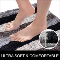 LUXE HOME INTERNATIONAL Bathmat Jaricho Microfiber 2500 GSM Anti-Skid ( 40Cm x 60Cm , Shadow , Pack of 2 ) - 40x60 cm, Shadow