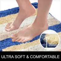 LUXE HOME INTERNATIONAL Bathmat Jaricho Microfiber 2500 GSM Anti-Skid ( 60Cm x 90Cm , Sky , Pack of 1 ) - 60x90 cm, Sky