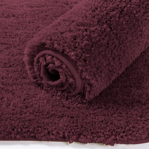 LUXE HOME INTERNATIONAL BathmatNewmanMicrofiber2500GSMAntiSlip(wine,60x90cm,Packof1) - wine