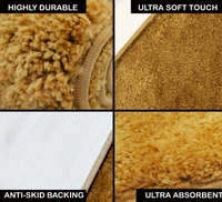 LUXE HOME INTERNATIONAL Runner Newman Microfiber 2500 GSM Anti Slip ( Gold, 2x5 Ft, Pack of 1 ) - 2x5 Ft, Gold