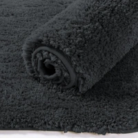 LUXE HOME INTERNATIONAL Bathmat Newman Microfiber 2500 GSM Anti Slip ( Anthra, 2x5 Feet, Pack of 1 ) - 2x5 Ft, Anthrea