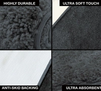 LUXE HOME INTERNATIONAL Bathmat Newman Microfiber 2500 GSM Anti Slip ( Anthra, 2x5 Feet, Pack of 1 ) - 2x5 Ft, Anthrea