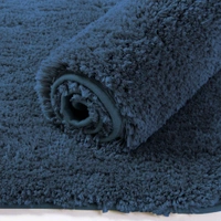 LUXE HOME INTERNATIONAL Bathmat Newman Microfiber 2500 GSM Anti Slip ( Navy Blue, 45x75 cm, Pack of 1 ) - 45x75 cm, Navy Blue