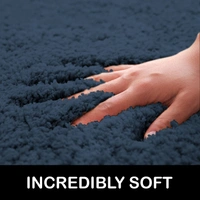 LUXE HOME INTERNATIONAL Bathmat Newman Microfiber 2500 GSM Anti Slip ( Navy Blue, 45x75 cm, Pack of 1 ) - 45x75 cm, Navy Blue