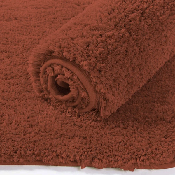 LUXE HOME INTERNATIONAL Bathmat Newman Microfiber 2500 GSM Anti Slip ( Rust, 45x75 cm, Pack of 1 ) - 45x75 cm, Rust