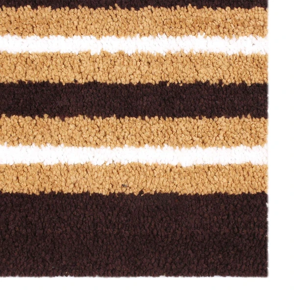 LUXE HOME INTERNATIONAL Runner Stripe Microfiber 1600 GSM Anti-Skid ( Chocolate , 58 Cm x 140 Cm , Pack of 1 ) - Chocolate