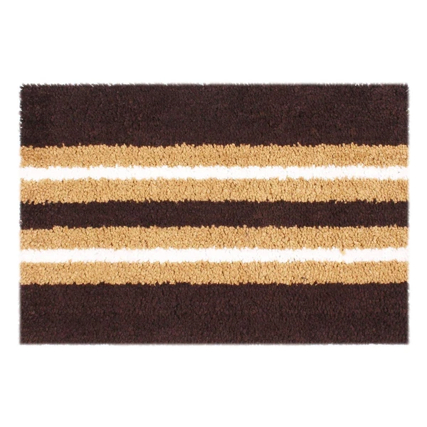 LUXE HOME INTERNATIONAL Runner Stripe Microfiber 1600 GSM Anti-Skid ( Chocolate , 58 Cm x 140 Cm + 38x58 Cm , Pack of 2 ) - Chocolate