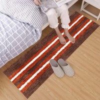 LUXE HOME INTERNATIONAL Runner Stripe Microfiber 1600 GSM Anti-Skid ( Grey, Terra , 58 Cm x 140 Cm + 38x58 Cm , Pack of 2 ) - Grey, Terra