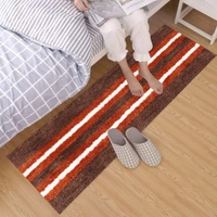 LUXE HOME INTERNATIONAL Runner Stripe Microfiber 1600 GSM Anti-Skid ( Terra , 58 Cm x 140 Cm + 38x58 Cm , Pack of 2 ) - Terra