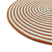 Luxe Home International Set of 2 Braided  Cotton placemats, 15 Inch Round, Best for Dining Table (Red , 38 CM x 38 CM , Pack of 2 ) - Round, Red