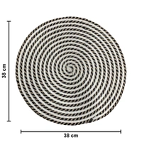 Luxe Home International Set of 2 Braided Cotton placemats, 15 Inch Round, Best for Dining Table (Beige , 38 CM x 38 CM , Pack of 2 ) - Round, Beige