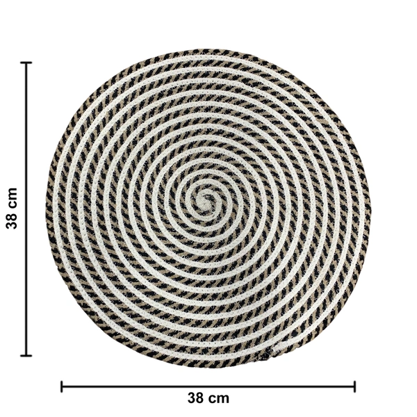 Luxe Home International Set of 2 Braided Cotton placemats, 15 Inch Round, Best for Dining Table (Beige , 38 CM x 38 CM , Pack of 2 ) - Round, Beige