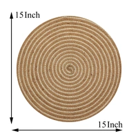 Luxe Home International Luxe Home Placemats (Beige, 15x15 Inch) Natural Jute Placemat for Dining Table Set of 4 - Beige