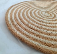 Luxe Home International Luxe Home Placemats (Beige, 15x15 Inch) Natural Jute Placemat for Dining Table Set of 4 - Beige
