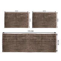 Luxe Home International Stripe Fur Sofa Cover 5 Seater Ultra-Soft Washable Anti-Slip Slipcover for Sofa (Cocoa, 170x90+60x90+60x90 cm) - Medium, Cocoa