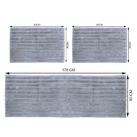 Luxe Home International Stripe Fur Sofa Cover 5 Seater Ultra-Soft Washable Anti-Slip Slipcover for Sofa (Silver, 170x90+60x90+60x90 cm) - Medium, Silver