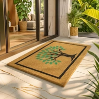 Luxe Home International  Tree  Design Coir Doormat for Entrance (71 x 45 cm ) - 71x 45 Cm, Green