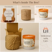Luxe Home International Venetian Bergamot Scented Candle 7.5x7 cm for Home Decor Bedroom Living Room Spa Bathroom Party Romantic Dinner and Gifting Pack of 1 Candle - 7.5x7cm, Orange
