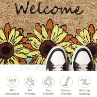 Luxe Home International  Welcome Floral Design Coir Doormat for Entrance (71 x 45 cm ) - 71x 45 Cm, Yellow