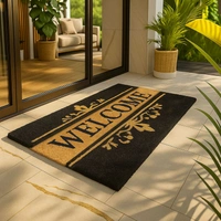 Luxe Home International  Welcome Printed Design Coir Doormat for Entrance (71 x 45 cm ) - 71x 45 Cm, Black