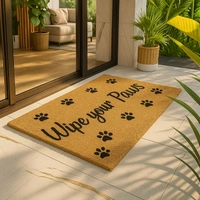 Luxe Home International  Wipe your paws Printed Design Coir Doormat for Entrance (71 x 45 cm ) - 71x 45 Cm, Gold