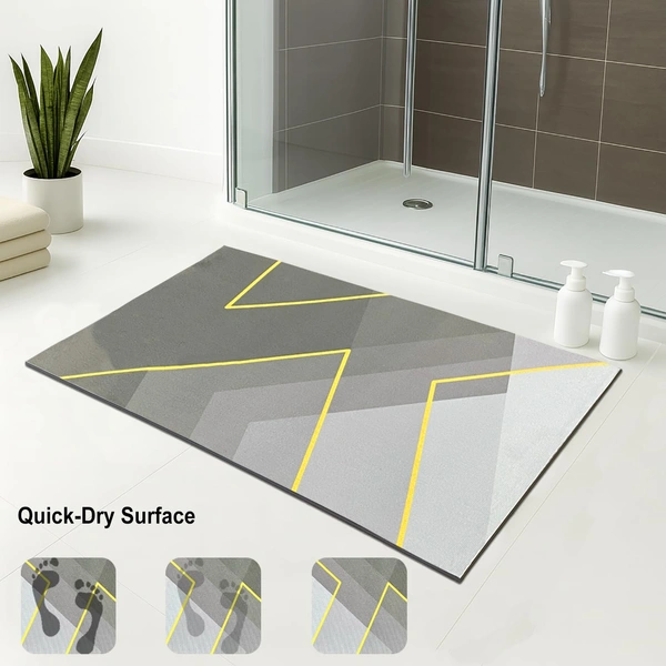 Luxe Home International Luxe Home Internationl Rubber Doormat Abstract Design Anti Slip Skid, Soft, Washable Door Mat for Home Entrance, Bathroom, Kitchen, Living Room, Office (35x58 cm) - 35x58, Multicolor