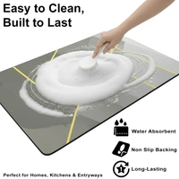 Luxe Home International Luxe Home Internationl Rubber Doormat Abstract Design Anti Slip Skid, Soft, Washable Door Mat for Home Entrance, Bathroom, Kitchen, Living Room, Office (35x58 cm) - 35x58, Multicolor