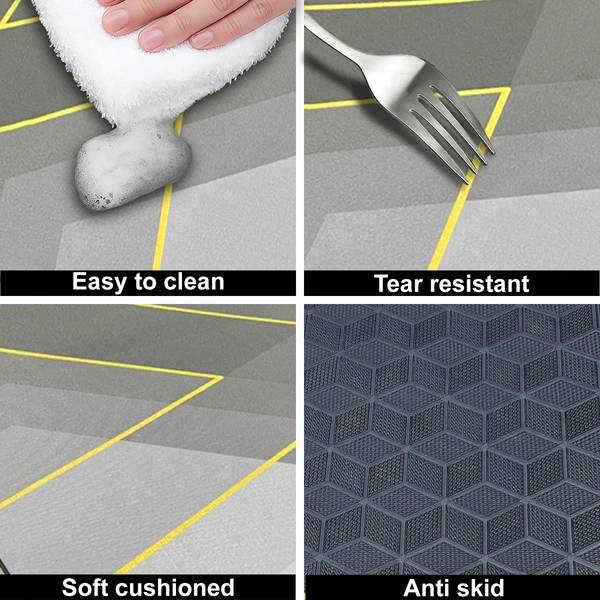 Luxe Home International Luxe Home Internationl Rubber Doormat Abstract Design Anti Slip Skid, Soft, Washable Door Mat for Home Entrance, Bathroom, Kitchen, Living Room, Office (35x58 cm) - 35x58, Multicolor