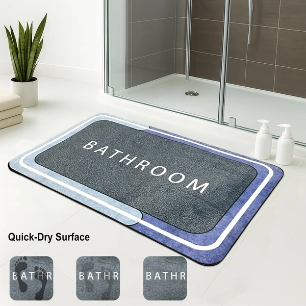 Luxe Home International Luxe Home Internationl Rubber Doormat Bathroom Design Anti Slip Skid, Soft, Washable Door Mat for Home Entrance, Bathroom, Kitchen, Living Room, Office (35x58 cm) - 35x58, Multicolor