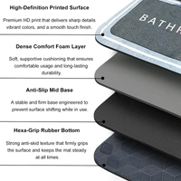 Luxe Home International Luxe Home Internationl Rubber Doormat Bathroom Design Anti Slip Skid, Soft, Washable Door Mat for Home Entrance, Bathroom, Kitchen, Living Room, Office (35x58 cm) - 35x58, Multicolor