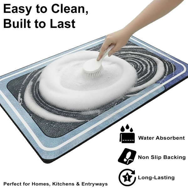 Luxe Home International Luxe Home Internationl Rubber Doormat Bathroom Design Anti Slip Skid, Soft, Washable Door Mat for Home Entrance, Bathroom, Kitchen, Living Room, Office (35x58 cm) - 35x58, Multicolor