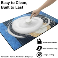 Luxe Home International Luxe Home Internationl Rubber Doormat Blue Moon Design Anti Slip Skid, Soft, Washable Door Mat for Home Entrance, Bathroom, Kitchen, Living Room, Office (35x58 cm) - 35x58, Multicolor