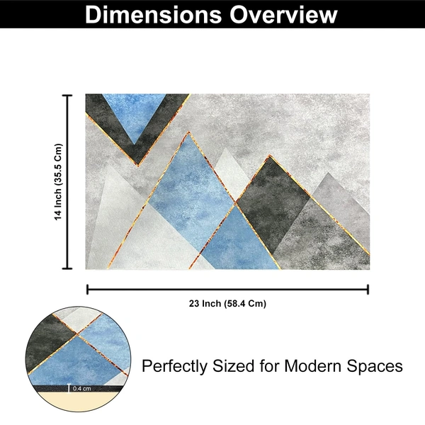 Luxe Home International Luxe Home Internationl Rubber Doormat Geometric Design Anti Slip Skid, Soft, Washable Door Mat for Home Entrance, Bathroom, Kitchen, Living Room, Office (35x58 cm) - 35x58, Multicolor