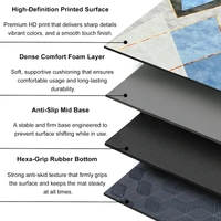 Luxe Home International Luxe Home Internationl Rubber Doormat Geometric Design Anti Slip Skid, Soft, Washable Door Mat for Home Entrance, Bathroom, Kitchen, Living Room, Office (35x58 cm) - 35x58, Multicolor