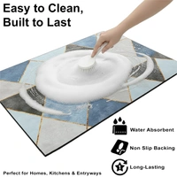 Luxe Home International Luxe Home Internationl Rubber Doormat Geometric Design Anti Slip Skid, Soft, Washable Door Mat for Home Entrance, Bathroom, Kitchen, Living Room, Office (35x58 cm) - 35x58, Multicolor