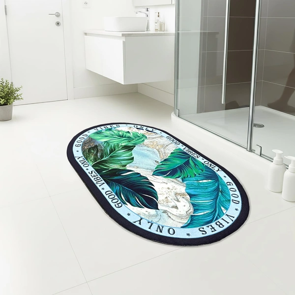 Luxe Home International Luxe Home Internationl Rubber Doormat Good Vibes Design Anti Slip Skid, Soft, Washable Door Mat for Home Entrance, Bathroom, Kitchen, Living Room, Office (35x58 cm) - 35x58, Multicolor