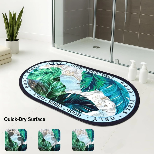 Luxe Home International Luxe Home Internationl Rubber Doormat Good Vibes Design Anti Slip Skid, Soft, Washable Door Mat for Home Entrance, Bathroom, Kitchen, Living Room, Office (35x58 cm) - 35x58, Multicolor