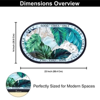 Luxe Home International Luxe Home Internationl Rubber Doormat Good Vibes Design Anti Slip Skid, Soft, Washable Door Mat for Home Entrance, Bathroom, Kitchen, Living Room, Office (35x58 cm) - 35x58, Multicolor