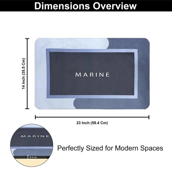 Luxe Home International Luxe Home Internationl Rubber Doormat Marine Design Anti Slip Skid, Soft, Washable Door Mat for Home Entrance, Bathroom, Kitchen, Living Room, Office (35x58 cm) - 35x58, Multicolor