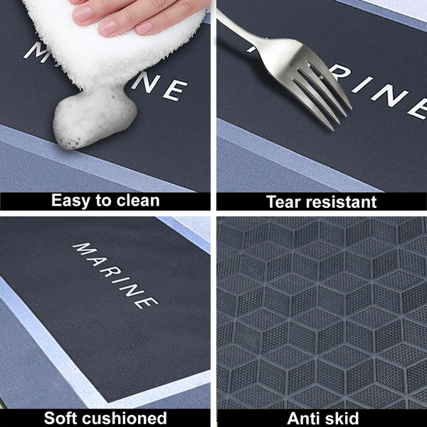 Luxe Home International Luxe Home Internationl Rubber Doormat Marine Design Anti Slip Skid, Soft, Washable Door Mat for Home Entrance, Bathroom, Kitchen, Living Room, Office (35x58 cm) - 35x58, Multicolor